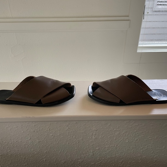 ATP All Tomorrow's Parties Khaki Brown Alicia Slides - Picture 2 of 5